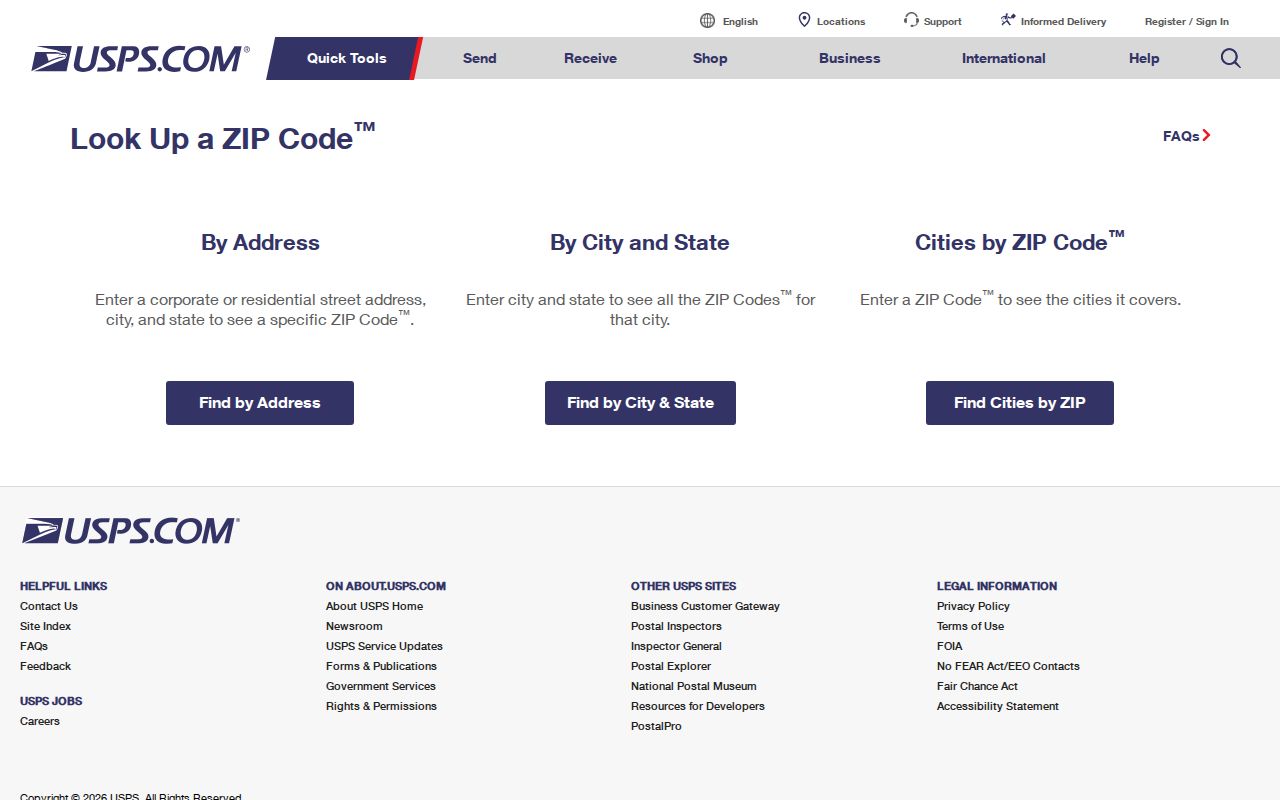 Official USPS postal lookup for checking a Covington address